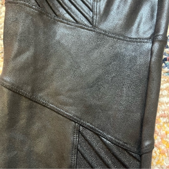 SPANX Moto Faux Leather Leggings Shaping Pants Black Women’s X-Large - Picture 9 of 13